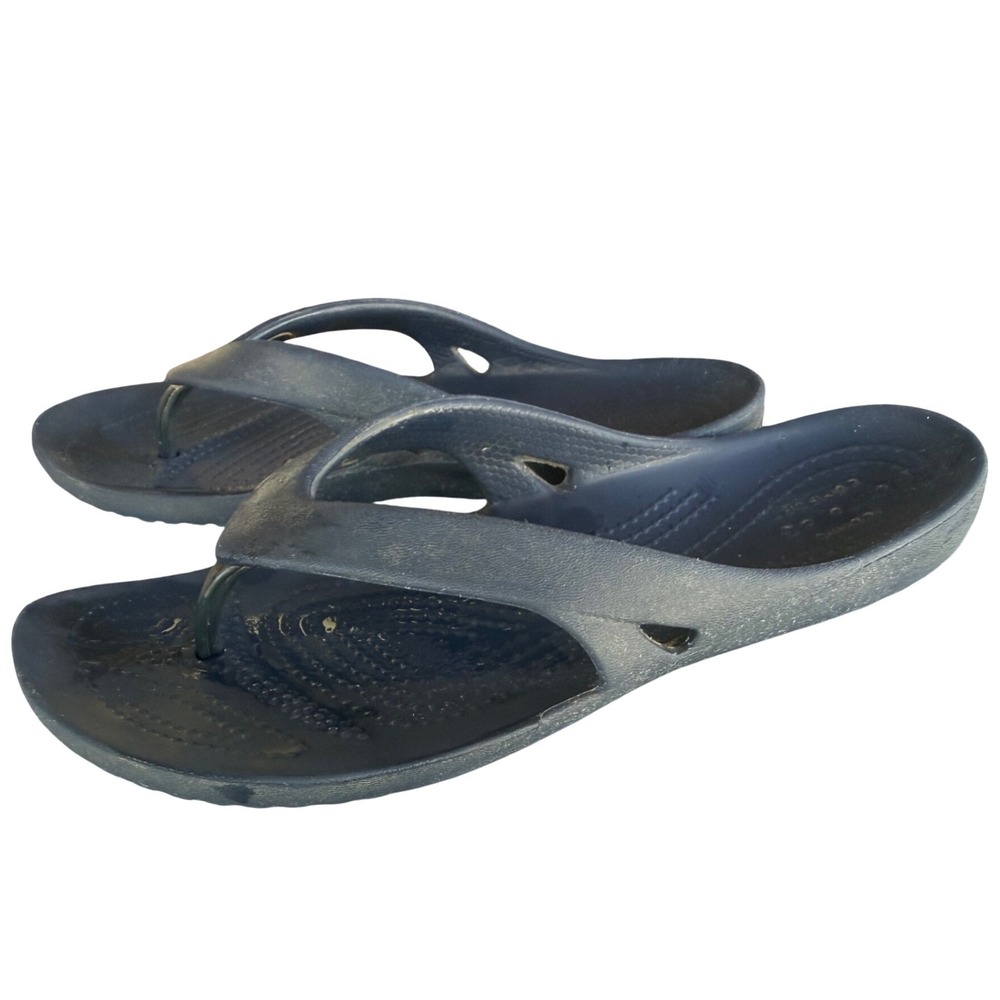 Crocs Kadee II Flip Flops Womens 8 Navy Blue Lightweight Comfort Sandals